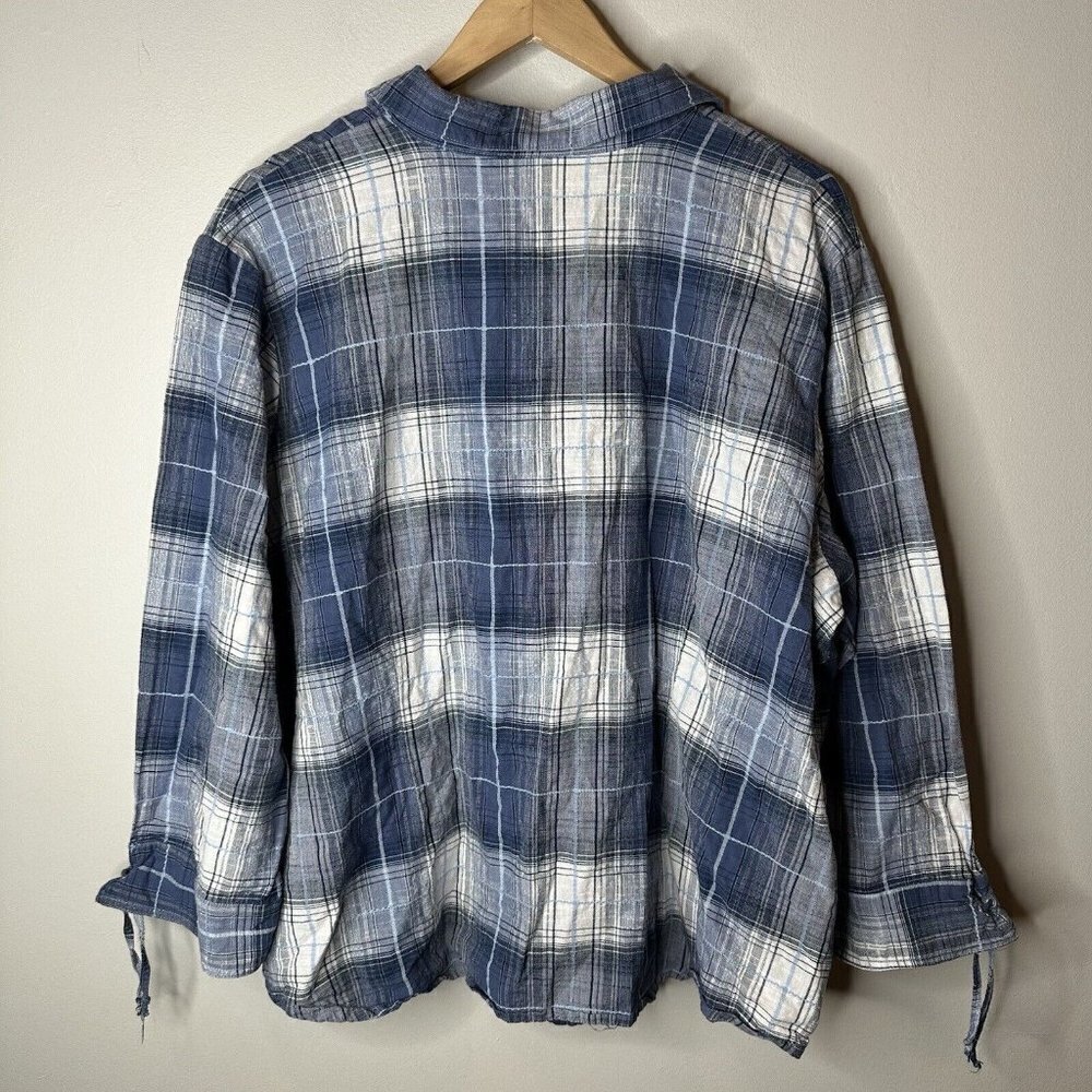 Vintage Angelique Women’s Long Sleeve Plaid Checked Button Up Shirt Size 3X - Picture 6 of 9